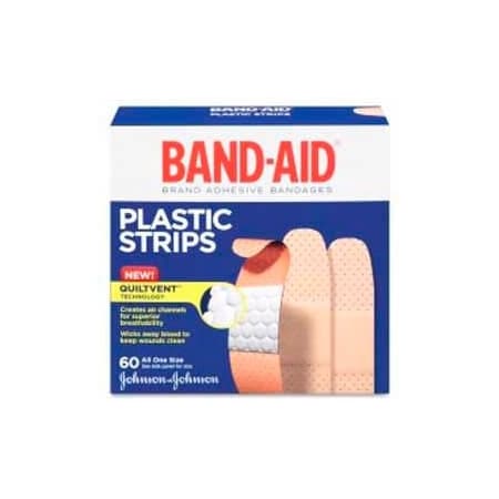 Johnson & Johnson Johnson & Johnson Plastic Bandages, Adhesive, 3/4"W, 60BX, Plastic, Tan JOJ100563500